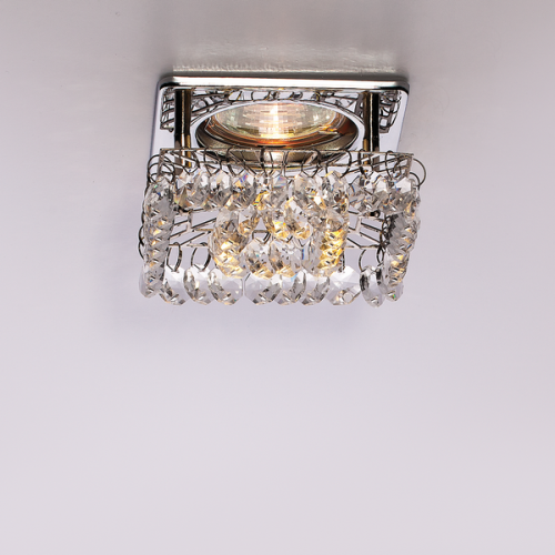 Светильник встраиваемый Италмак Florencia 51 12 05 MR16 65мм/50вт штамп/прозрачное стекло картинка 